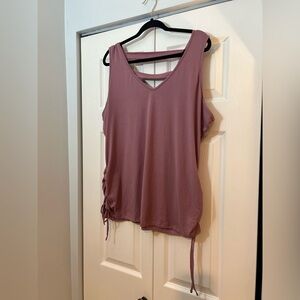 M.Fasis Mauve Ruched Sleeveless Tank Top Plus Size 3X